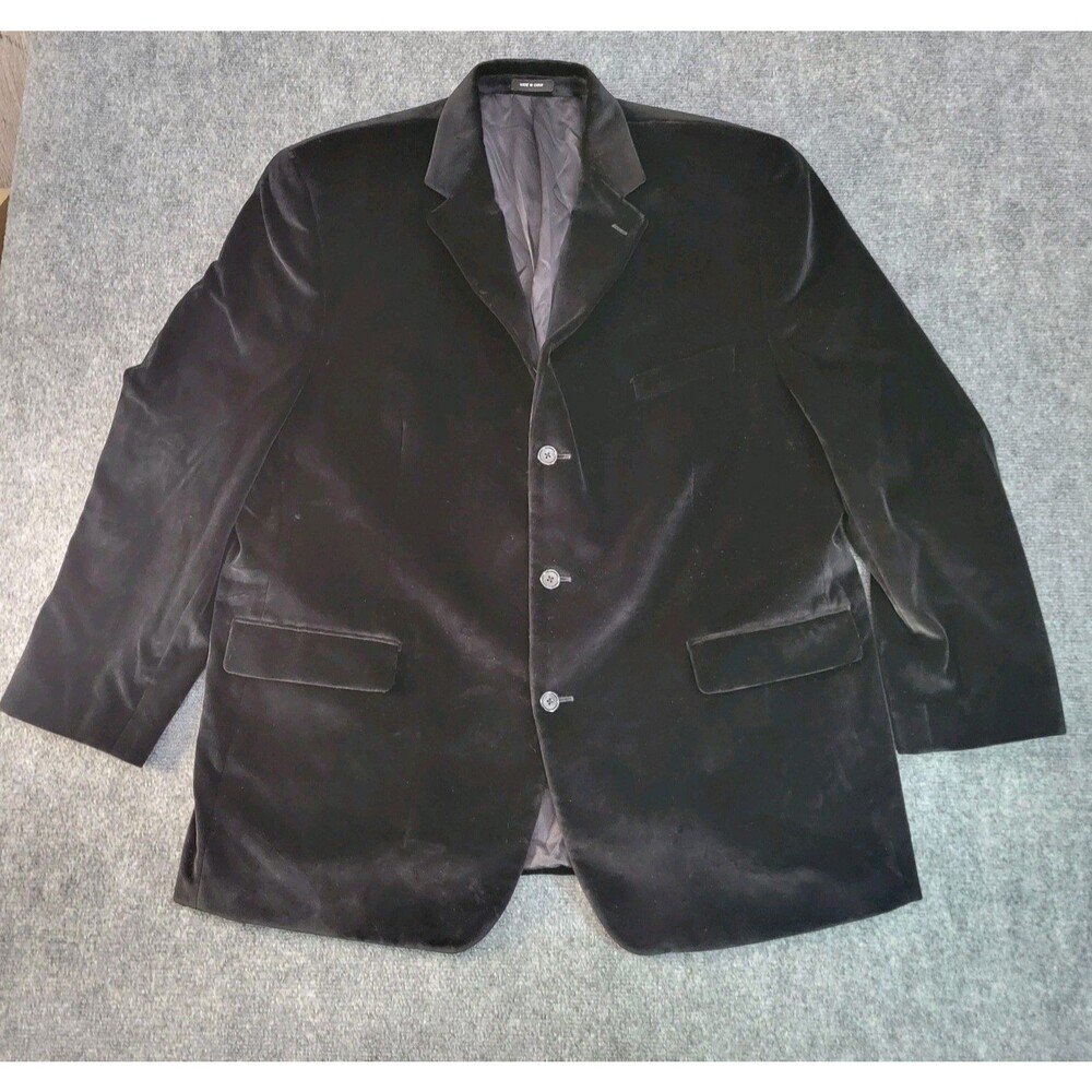Calvin Klein Jeans black velvet blazer jacket Size 50 R